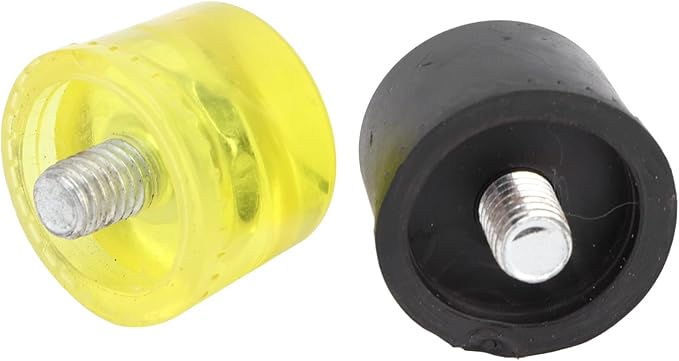 4 PCS Replacement Mallet Face, Yellow Black Plastic Replacement Mallet Heads, Replacements Ends for Dead Blow Hammer (Φ40mm)