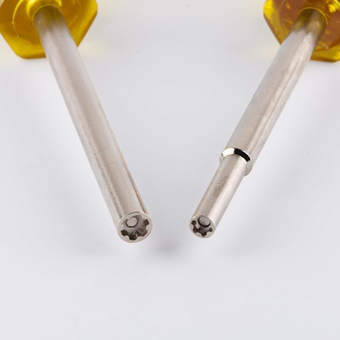Gamebit Screwdriver Set, 3.8mm and 4.5mm Security Screwdriver Bits for Opening Nintendo, Sega Consoles and Game Cartridges - Trensparent Yellow