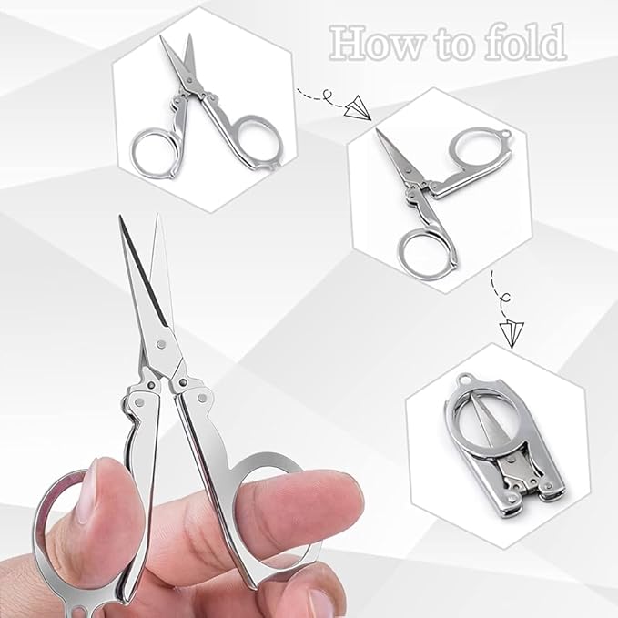 Compact Folding Scissors, TSA-Approved, Stainless Steel Travel Size, 3.9 Inch Unfolded