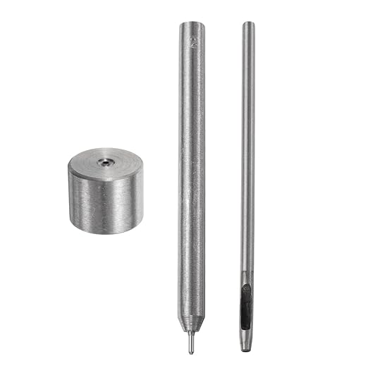 uxcell Eyelet Hole Punch Die Tool, 2mm Grommet Setter Hollow Punch for Leather Craft Clothing Handbag Fabric Curtain Setter