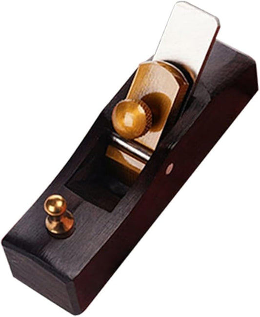 Mini Planer Ebony Hand Plane Tool With Polished Steel Blade For Burr-Free Wood-Finishing And DIY Carpentry, 8X2x2.2 Cm(Flat bottomed)