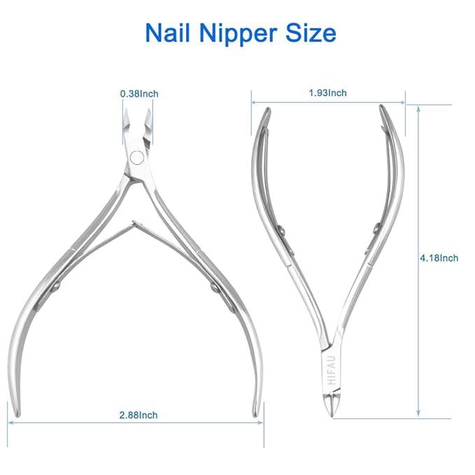 Professional Manicure Tools Set, Stainless Steel Cuticle Nipper, Upgrade Gel Nail Polish Remove Tool & Cuticle Pusher, Debris Cleaning Brush, for Home & Salon Use, For Women