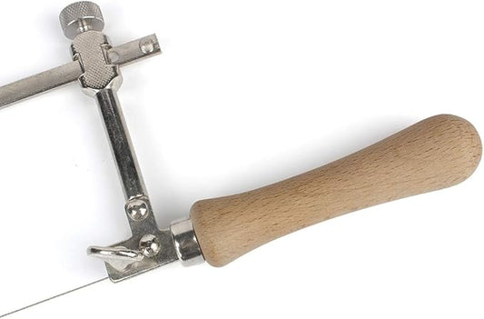 Coping Saw Steel Frame with 0.5mm Diamond Wire Hand Saw for Jade Marble Granite Metal Glass Ceramic (With 3 meters diamond wire saw)