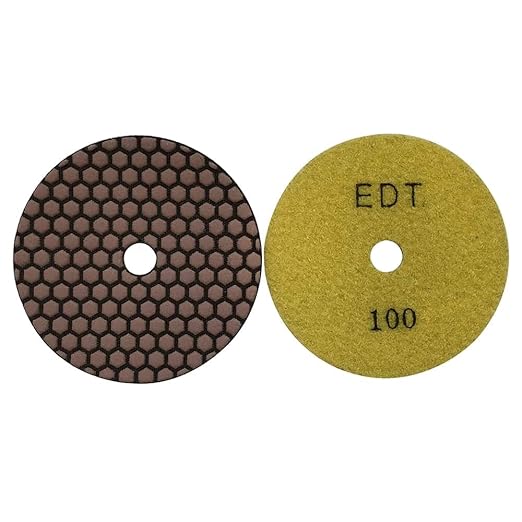 4" High Performance Dry Stone/Concrete Polishing Pads, 1.5mm Segment Height, Honeycomb Style, 100 Grit