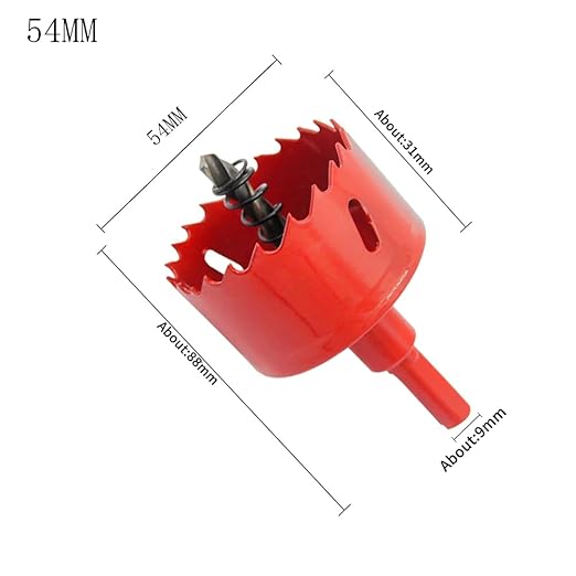 2.1 inch Hole Saw, LAIWEI bi-Metal Hole Cutter. for Drilling Wood, Aluminium Profiles, PVC, plasterboard, etc. Round Knife Calibre 2-1/8"(54mm)