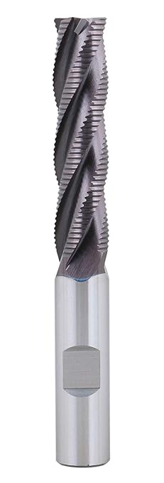 Accusize Industrial Tools 1/2'' Fine Tooth M42 8% Cobalt Tialn Roughing End Mill, 1/2'' Shk Dia, 2'' Flute Length, 4'' Oal, 4 Flute, 1104-0120