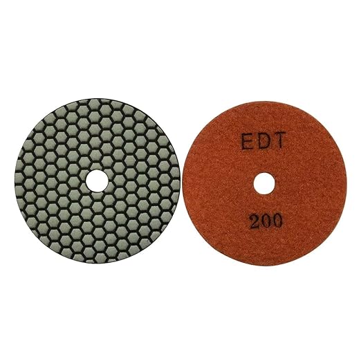 4" High Performance Dry Stone/Concrete Polishing Pads, 1.5mm Segment Height, Honeycomb Style, 200 Grit