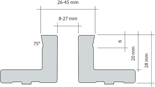 Woodlathe Chuck BMT-J6026 Spigot Jaws, Non-serrated for Woodturning Lathe Chucks, dovetail-shaped outer sides and non-serrated inner sides, Compatible with Super NOVA 2, G3.
