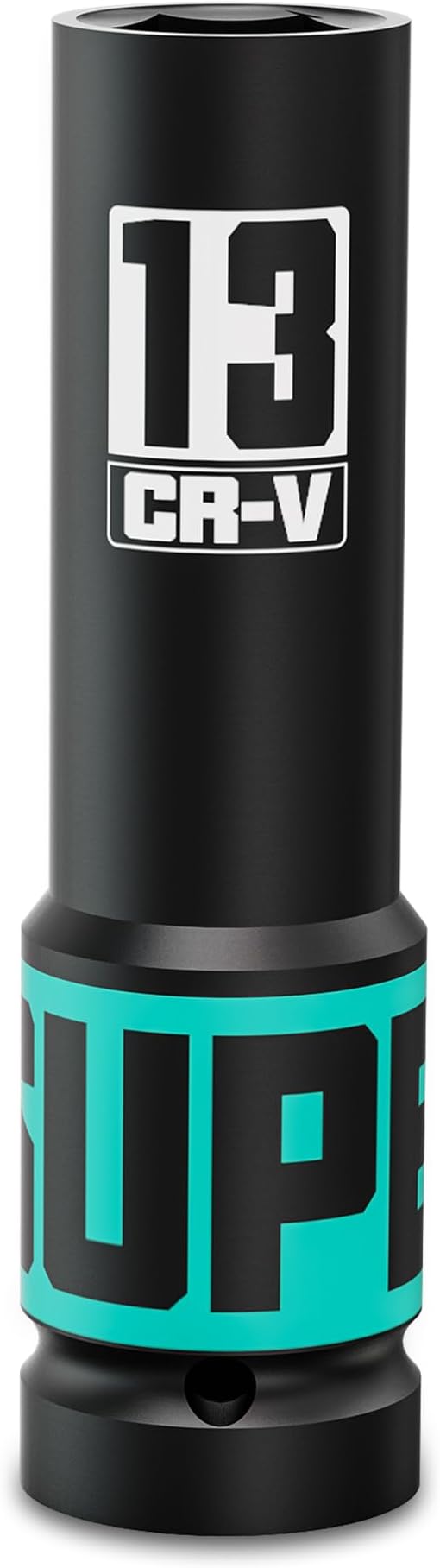 1/2" Drive Impact Socket, 13mm Deep Socket, Metric, 6 Point, CR-V, Perfect for Home, Mechanic and Repair Project