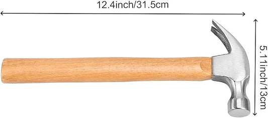 FUNSUEI 4 PCS 16 OZ Claw Hammer, Straight Claw Hammer, Carbon Steel Rip Claw Hammers with Wood Handle for Prying Nails, Woodworking, Repairing