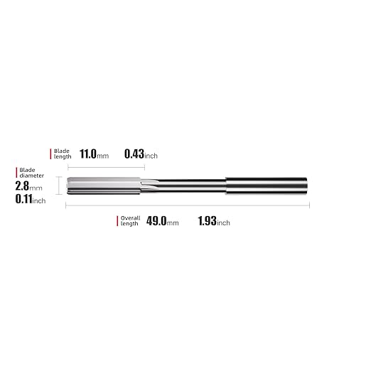 2.8mm Chucking Reamer,H7 HSS Straight Flutes Lathe Machine Reamer,Round Shank Milling Cutting Tool,1 pcs DRINYOUNG(2.8mm)