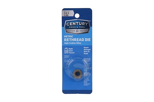 Century Drill & Tool, 92702, 7.0X1.00,Rethreading Die,Tool Set, Thread Repair