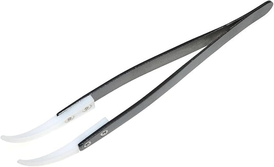 3PCS 13cm Stainless Steel Non-Conductive Tweezers Ceramic Tweezers High Temperature Resistance 3000 Degrees Applicable to Precision Electrical Operation