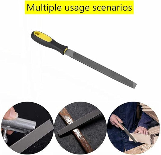 Eboxer 8in Flat Mill File, with Ergonomic Handle, Smooth Blade, T12 Carbon Steel Metal File Sharpening for Drills and All, Shears, Lawn Mower Blade and so on