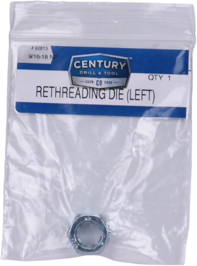 Century Drill & Tool, 92813, 9/16-18NF,Rethreading Die,Tool Set, Thread Repair