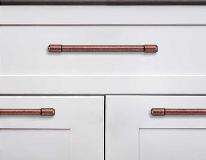 khtumeware 6 Pack 8 Inch(203mm) Vintage Antique Copper Cabinet Pulls Kitchen Cabinet Hardware for Cupboard Drawer Handles Dresser Pulls