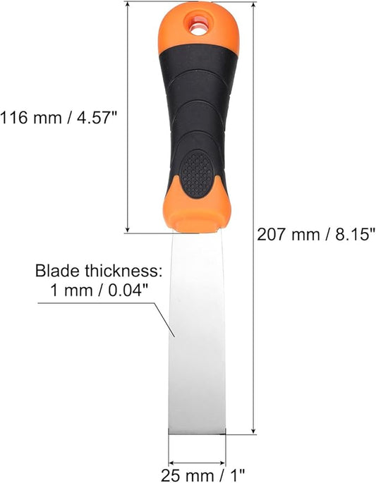 uxcell Putty Knife 1" Stainless Steel Paint Scraper Flexible Drywall Repair Mud Knife for Removing Cement Wallpaper Mud Adhesive Taping