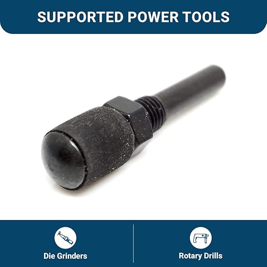 Benchmark Abrasives 1/2" x 1/2" Rubber Expanding Drum Sander with 1/4" Mandrel, Spiral Bands Rotary Sander Attachment for Drill & Die Grinder, Metal Polishing Sanding - Sanders for Woodworking
