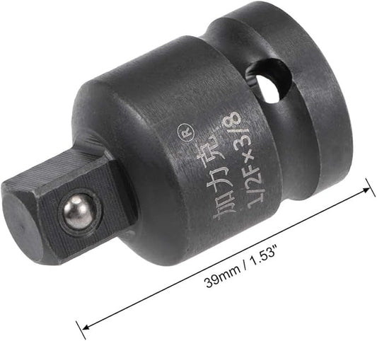 uxcell 2pcs 1/2" Drive (Female) x 3/8" (Male) Impact Socket Reducer for Use with Air Impact Drivers, Breaker Bars, Ratchets, CR-MO Steel