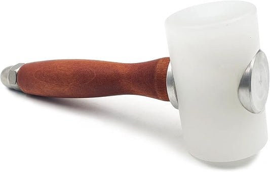 Leather Carving Hammer Mallet Wood Handle Nylon Hammer Mallet for Leathercraft Leather Carving DIY Leathercraft Mallet, Nylon T Head Wood Handle 7.4 Inch