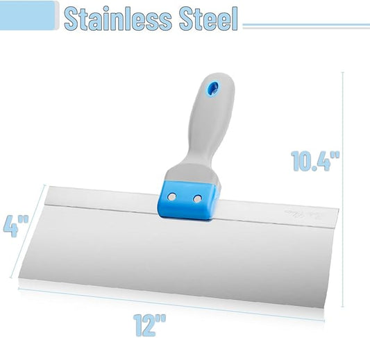 Bates- Taping Knife, 12 Inch, Stainless Steel Drywall Taping Knife