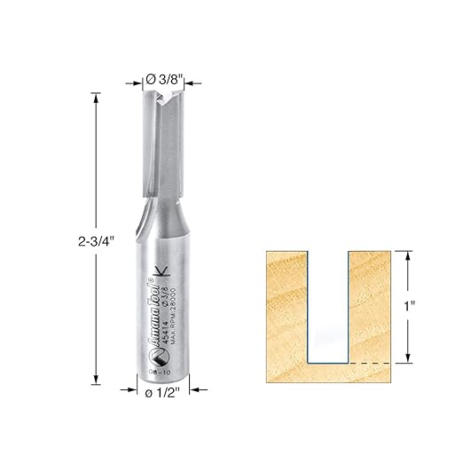 Amana Tool - 45414 Carbide Tipped Straight Plunge High Production 3/8 Dia x 1" 2 S