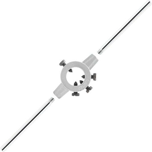 Qjaiune 20mm Round Die Stock Handle Wrench, Adjustable Die Wrench Handle Holder, Heavy Duty Threading Die Holder Handle (Metric, M4.5-M6)