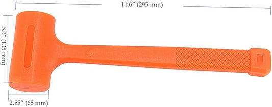 4 lb Dead Blow Hammer with Steel Shot Filled Head, Spark and Rebound Resistant Deadblow Mallet with Non-Slip Diamond Textured Handle, Orange
