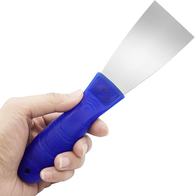 Putty Knife, 2 PCS 2 Inch Carbon Steel Scraper, Plastic Handle Spackle Knives for Drywall, Decals, Wall paper, Patching, Painting, Taping, Scraping Coating