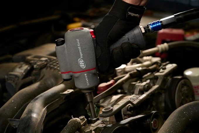 Ingersoll Rand 2115TiMAX 3/8" Air Impact Wrench, 300 ft-lbs Torque, Titanium Hammer Case, Friction Ring Retainer, Pistol