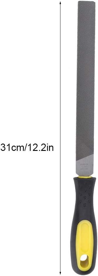Atyhao 8in Large Flat File, Hand File Tool Sharpening Tool Steel File Grinding Blade with Handle for Sharpening Knife Axe Hatchet Metal(coarse-Tooth)