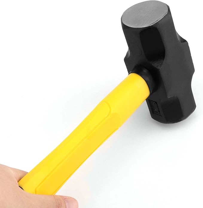 3 Pack 3 lbs Sledge Hammer, 14 Inch Drilling Hammer with Steel Head and Plastic Handle Crack Hammer for Wood, Home Construction, Landscaping Work and DIY Project