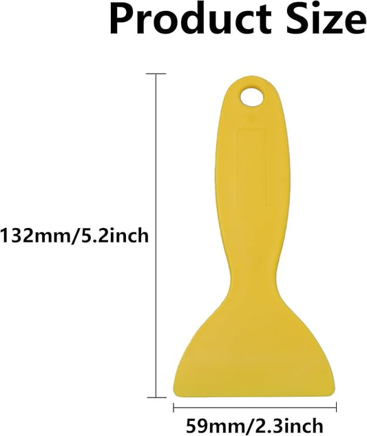 10PCS Black/Yellow Plastic Spatula Putty Knife, 5.2 Inch Air Bubble Remover Sticker Installation Tool, Plastic Spreader for Patching, Decal, Wallpaper