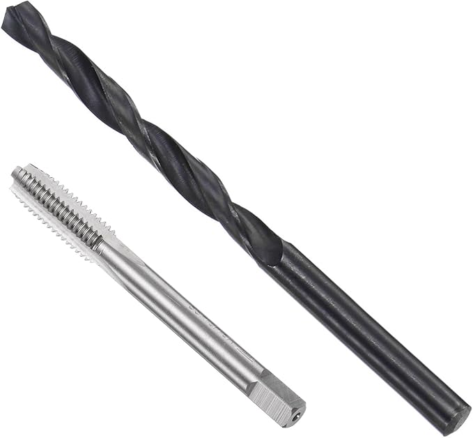 uxcell Metric Tap and Drill Bit Set, M8 x 1.25 Thread Tap & 6.8mm Black Oxide Twist Drill Bit, Straight Flute Tap Tapping Threading Repair Tool Kit