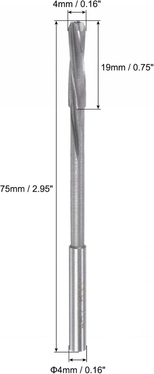 uxcell Chucking Reamers, 4mm H7 4241 High Speed Steel Spiral Flutes Lathe Machine Reamer Milling Cutter
