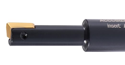 Accusize Industrial Tools 3/8'' 90 Deg Square Shoulder Indexable End Mill with 3'' Overall Length, APKT11T3 Carbide Inserts, 1 Flute, 0056-0912