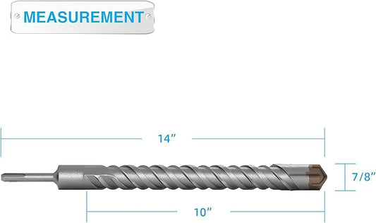 Patio 7/8?쇺?SDS Plus Hammer Drill Bit for Rotary Masonry Hammer Concrete Cement Surface