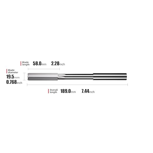19.5mm Chucking Reamer,H7 HSS Straight Flutes Lathe Machine Reamer,Round Shank Milling Cutting Tool,1 pcs DRINYOUNG(19.5mm)