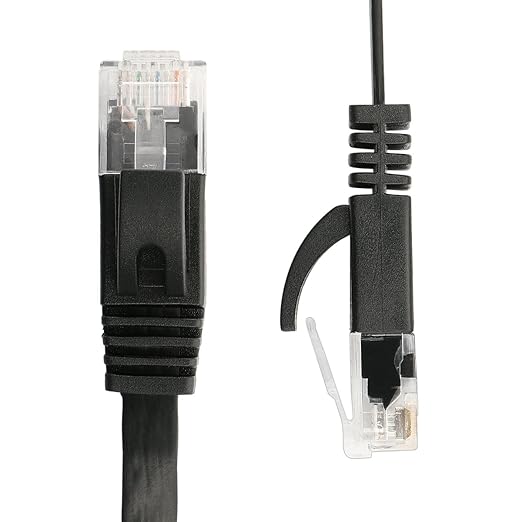 Jadaol Cat 6 Ethernet Cable 15 ft, 10Gbps Support Cat8 Cat7 Network, Flat RJ45 LAN Patch Cable, High-Speed Wired Internet Cable for Router, Modem, Switch, Gaming Consoles, PC, Streaming Devices, Black