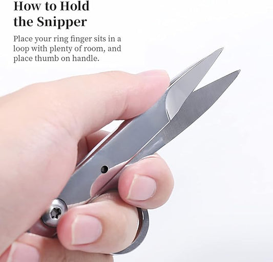 Newness Thread Snips, Sewing Snips with Protective Plastic Sleeve, Mini Small Snippers Shears Trimming Nipper Clipper for Variety of Material, Fishing Line, Fabric, DIY, Yarn Scissors, 4.72 Inch Long
