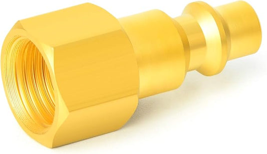 GASHER 1/4-Inch NPT Female Brass Industrial Air Plug, Pneumatic Plugs 300PSI (10-Pack)