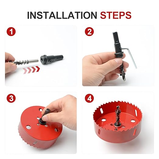 3-1/2" (89mm) Bi-Metal M42 High Speed Steel Hole Saw with Pilot Drill Bit, Smooth Cutting Edge for PVC, Drywall, Wood, Plastic, Gypsum Board, Rubber, Thin Metal