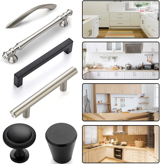 King&Charles Cabinet Hardware Jig, Aluminum Alloy Cabinet Handle Jig + Auto Hole Punch + Point Drils Bits, Use for Handles Knobs Pulls on Drawers/Doors, Wood Drilling Dowelling Guide Set.