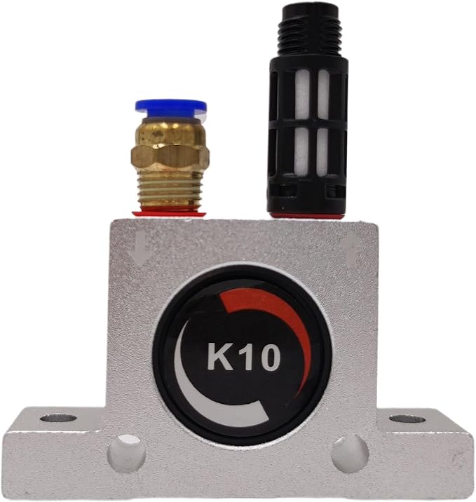 K10 K 1/4'' Thread Pneumatic Vibrator,Thread Pneumatic Vibrator Power Concrete Vibrator Ball Type Aluminum Alloy Air Turbine Oscillator with Silencer K10