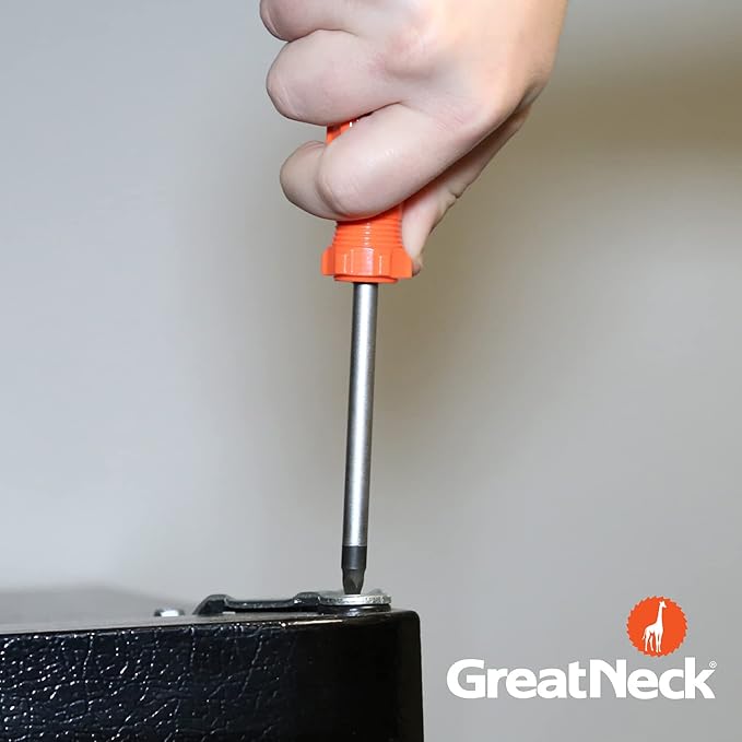 GreatNeck 73731 4-PC Square Screwdriver Set, Chrome Vanadium Steel Screw Driver Set, Magnetized Tip Screwdrivers, Acetate Handle Screw Drivers, Precision-Machined Screwdriver Kit