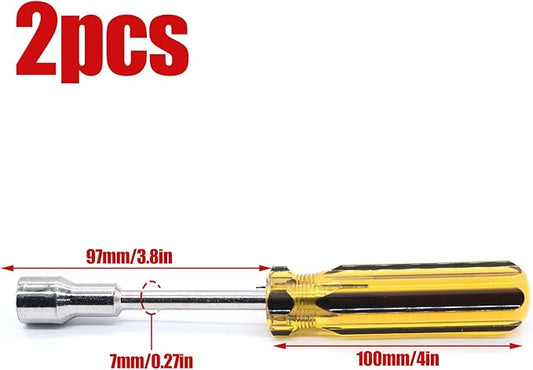 2Pcs 11mm Socket Wrench Screwdriver, Hexagon Nut Driver with Steel Cushion Grip for Easy Hand-Making and Repair Projects