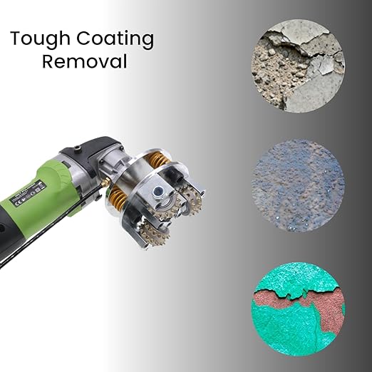5 Inch Bush Hammer Disc for Coating Removal Stone Texturing, 3 Pieces 30 Tips Roller (5/8"-11 Threaded)