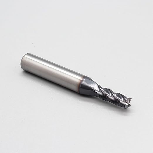 Roughing End Mill JESTUOUS Carbide Square Nose 4 Flute Fine Tooth Bit 3/8" Shank Dia. 3/4" Flute Length for Milling Metal Steels,1 Piece