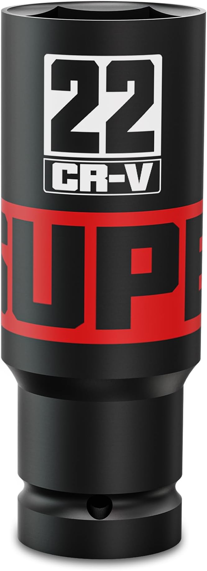 1/2" Drive Impact Socket, 22mm Deep Socket, Metric, 6 Point, CR-V, Perfect for Home, Mechanic and Repair Project