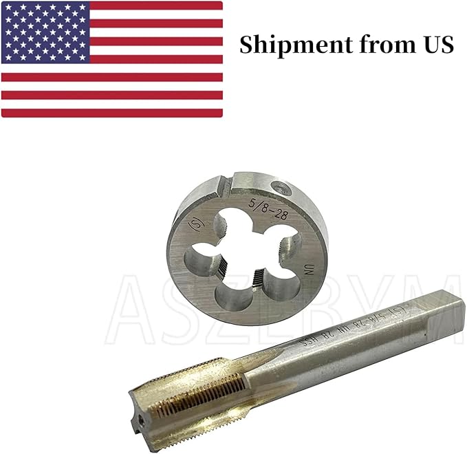 ASZLBHSS Tap And DieYMHSS Tap And Die HSS Tap And Die Set,Machine Thread Tap And Round Thread Die Right Hand (5/8-28 HSS)